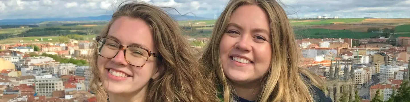 UPEI graduate Abby Gibson and friend in Spain