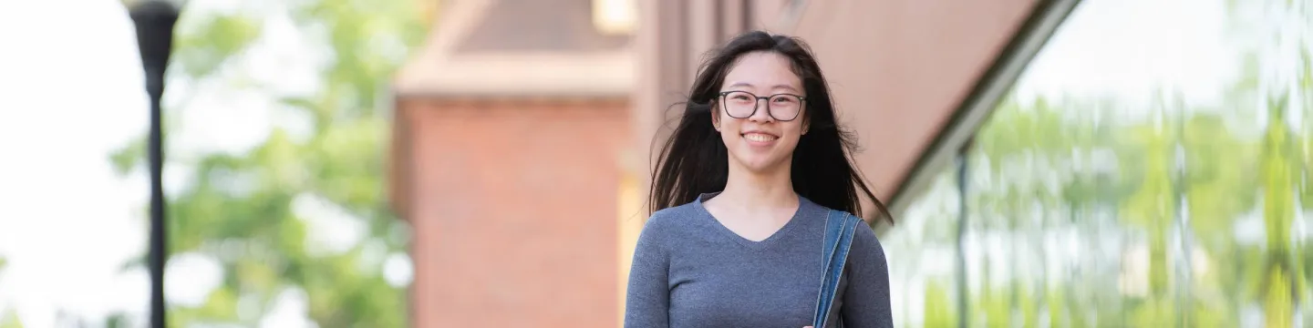 UPEI student EeVon Lim outside the Health Sciences Building
