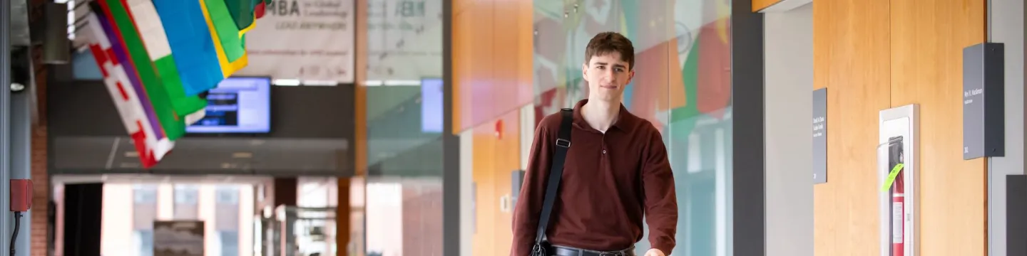 UPEI student Samuel Harding in McDougall Hall