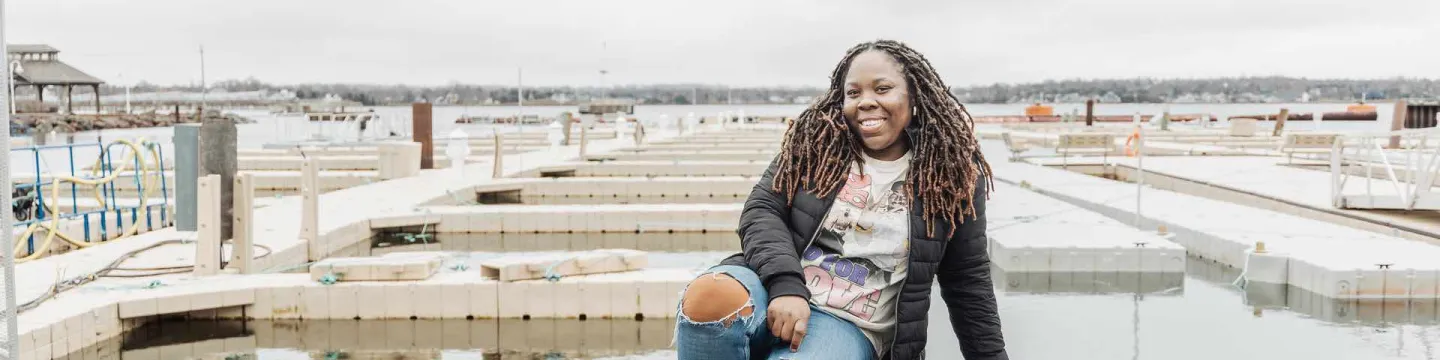 UPEI Master of Arts student Aneilla Dennis on the Charlottetown waterfront