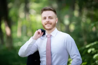 Ethan Taweel outside the PEI Government Offices