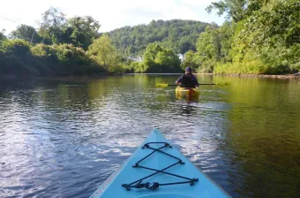 a kayaker on a river