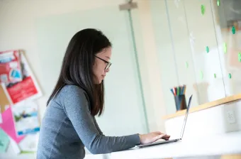 UPEI student EeVon Lim in the Health Sciences Building