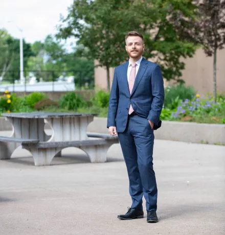 Ethan Taweel outside the PEI Government Offices