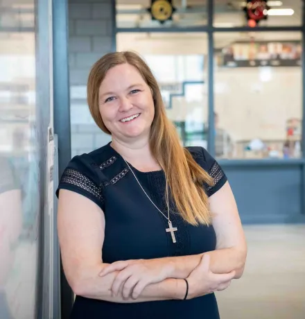 Dr. Libby Osgood outside the Engineering Success Centre