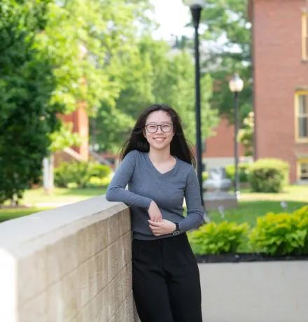 UPEI student EeVon Lim outside the Health Sciences Building