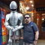 UPEI student Eric Andersen and a suit of armor